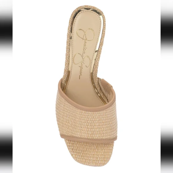 Jessica Simpson Natural Elyzza Leather Sandal, 9.5 - Picture 3 of 7